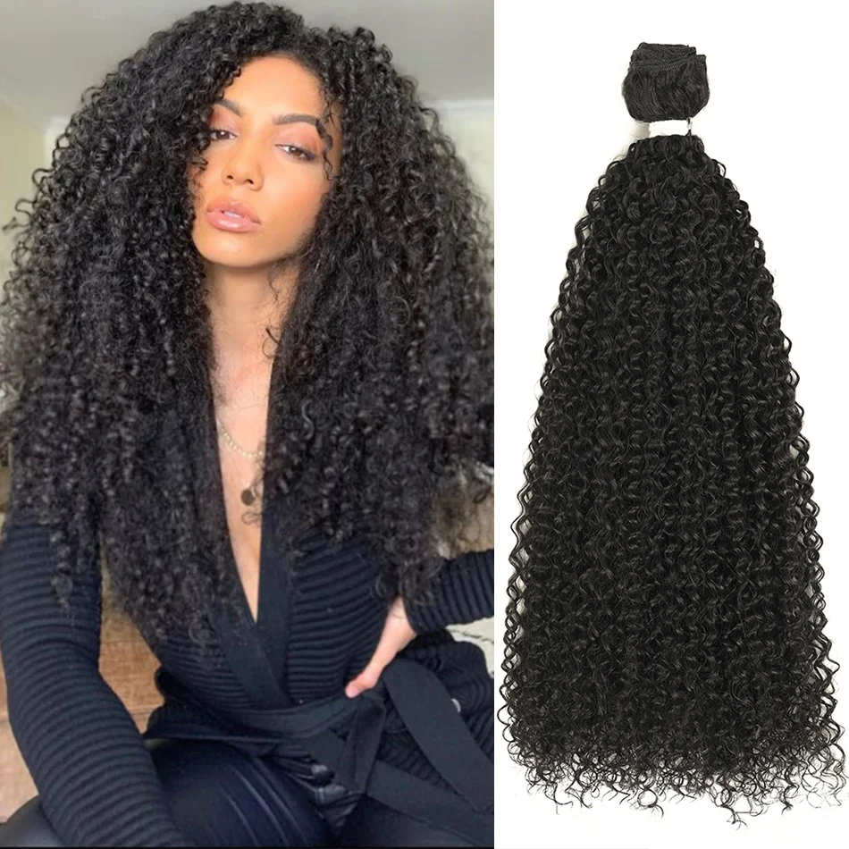 

Синтетические 28 дюймов, 100 г, пучки вьющихся волос Джерри, органическое волокно, кудрявые вьющиеся волосы, черные вязанные крючком волосы, термостойкие волны