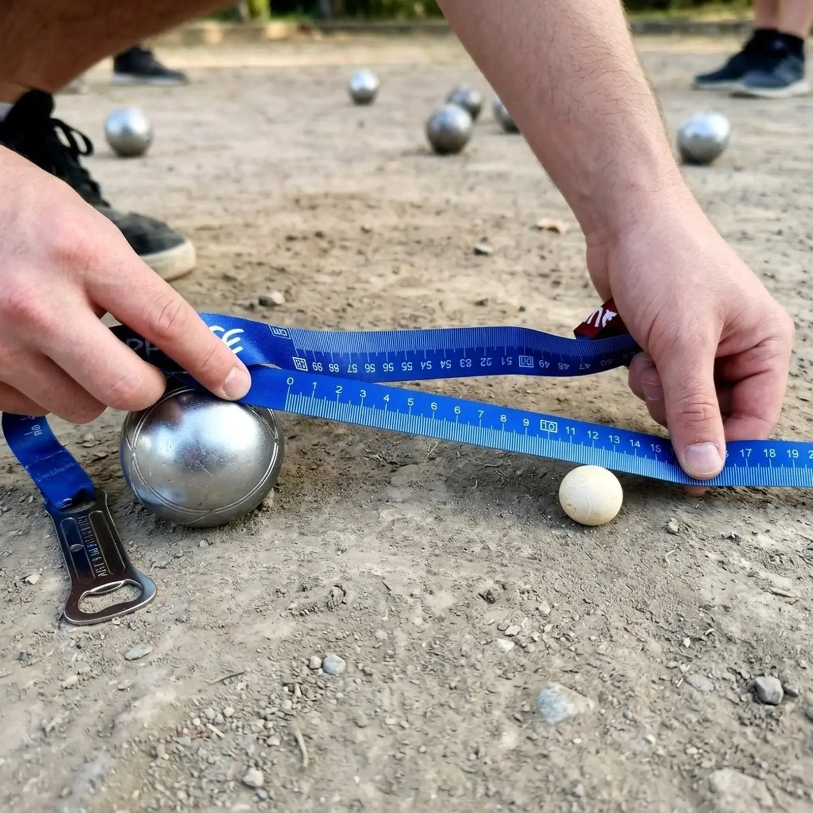 3 in 1 Bocce Ball Measuring Rope Scoring Tool Sturdy Lawn Game Accessory for Backyard Outdoor Events