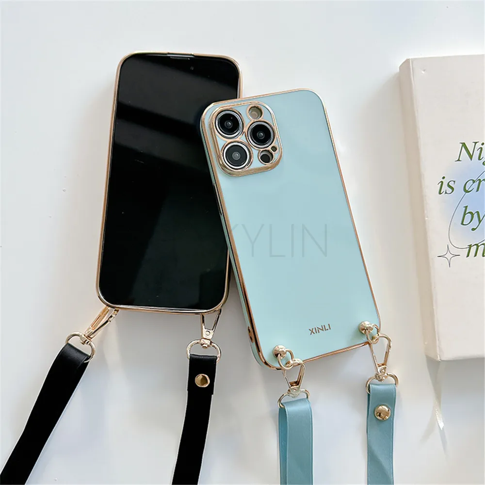 Electroplate Lanyard สายคล้องคอสายเชือกสำหรับ Huawei P50 P40 P30 P20 Pro Lite Mate 50 40 30 20 Pro P สมาร์ท2021