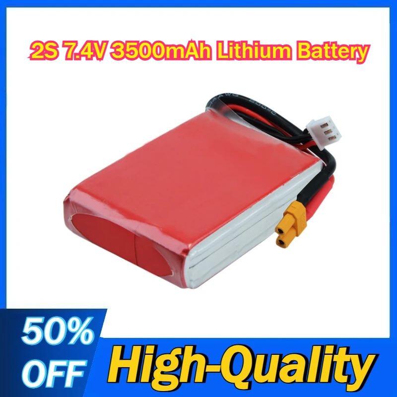 

2S 7.4V 3500mAh Lithium Battery for FrSky QX7 Remote Control Aircraft Model Drone Batterys with XT30 Plug