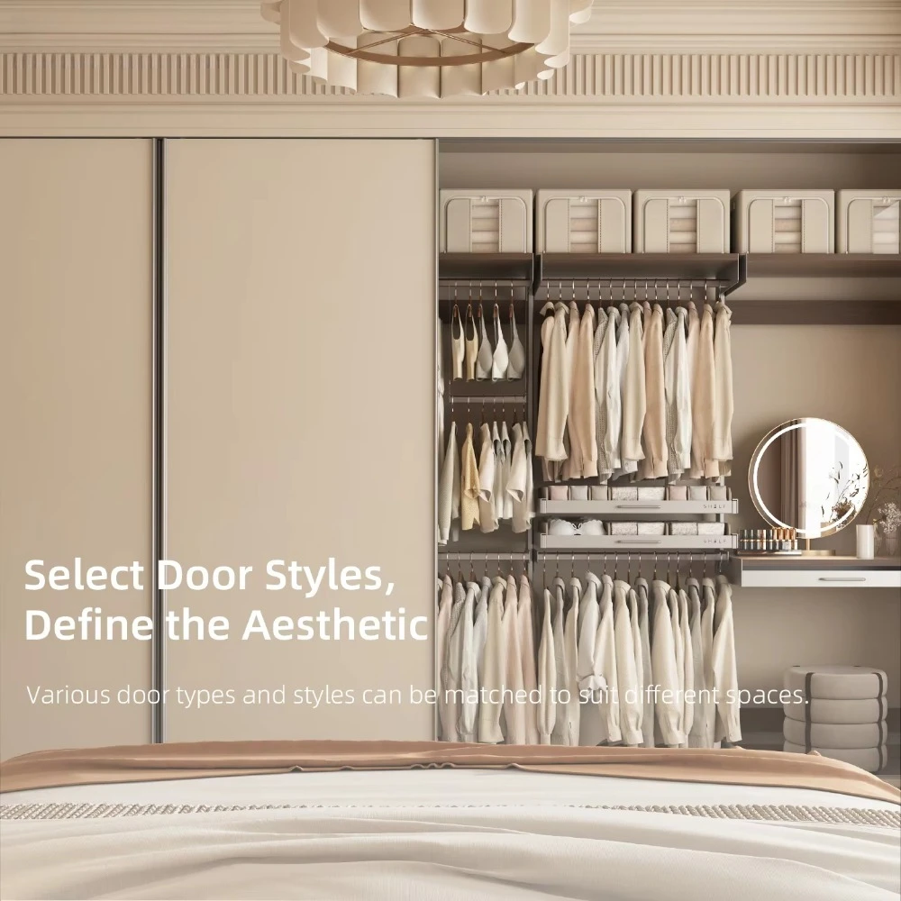Walk-in Closet Modern Steel Wardrobe Hotel Module Multifunctional DIY Eco-friendly Bedroom/Living Room Storage 3.8M/12ft