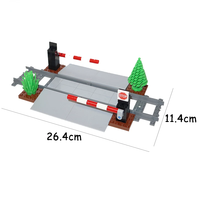 Train Track Scene Accessories Block Lever Train Aisle Rail Traffic Signal Lights MOC Models Building Blocks DIY Bricks Kids Toys