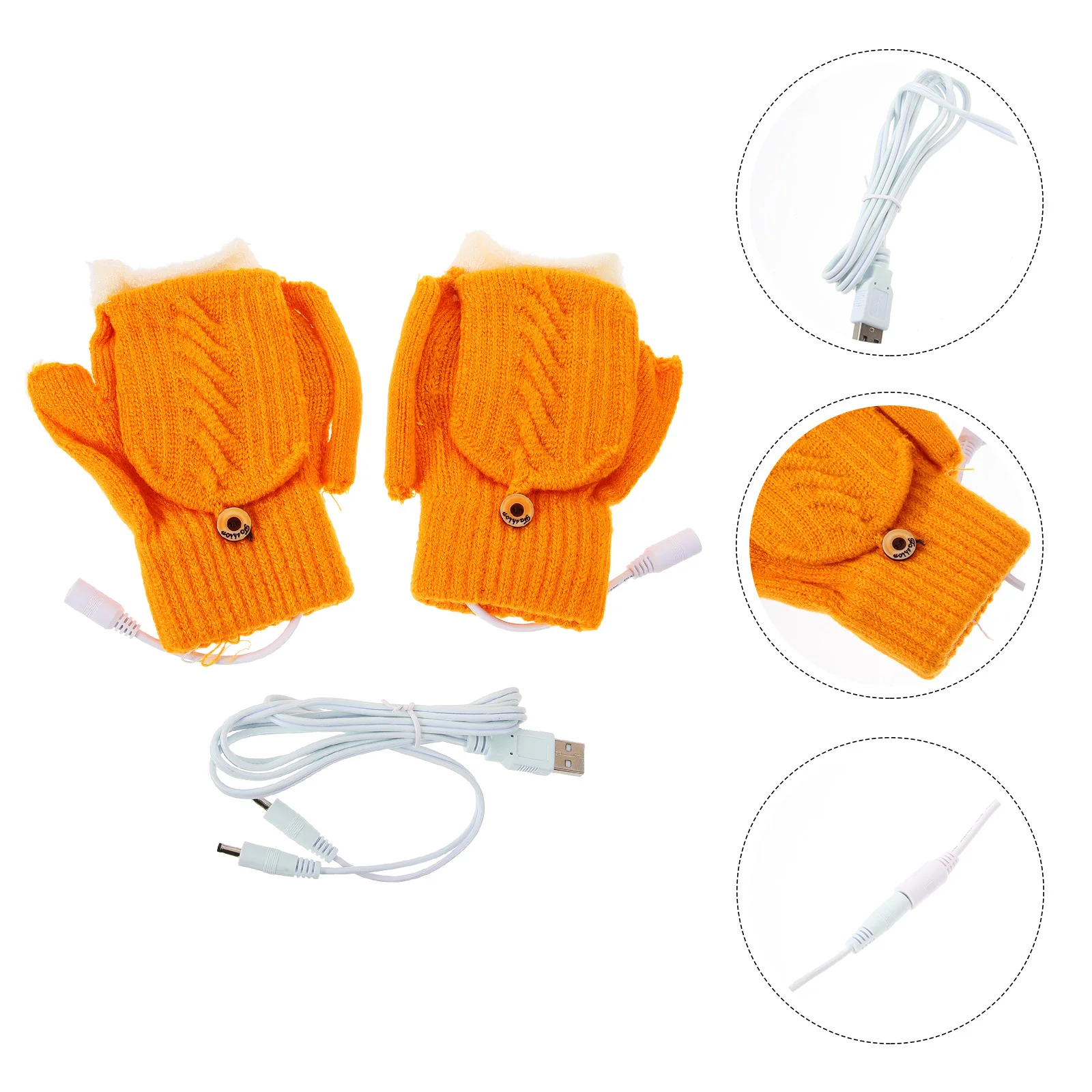 

Hand Warmer USB Heating Gloves Thermal for Riding Double Sided Heated Rechargeable