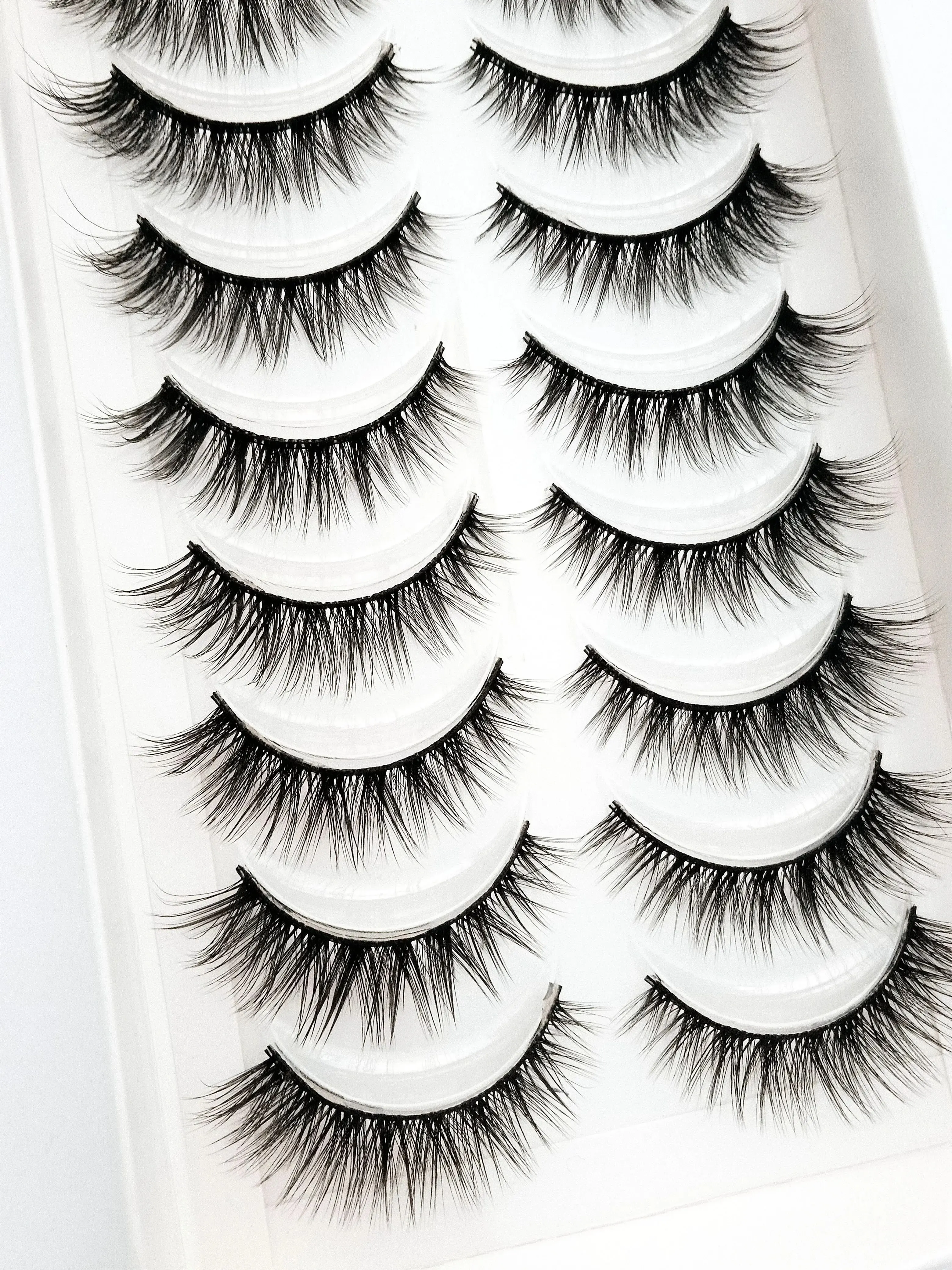 New 10 Pairs Eyelashes Makeup Soft Fluffy 3D Faux Mink False Eyelashes Natural Handmade Volume Mink Lashes Makeup Fake Lashes