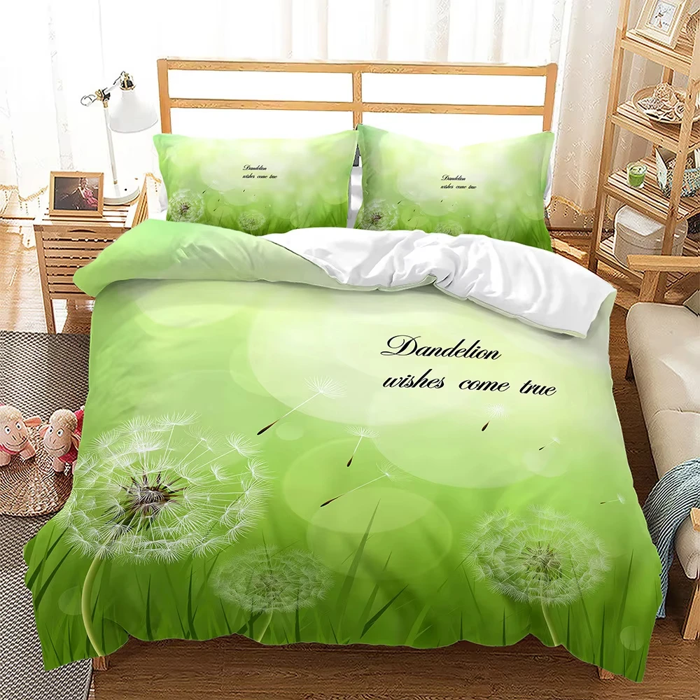 Reed Dandelion Duvet Cover Twin Queen Natural Scenery Bedding Set Flying Flower Comforter Cover Romance Theme Bedspread Cover
