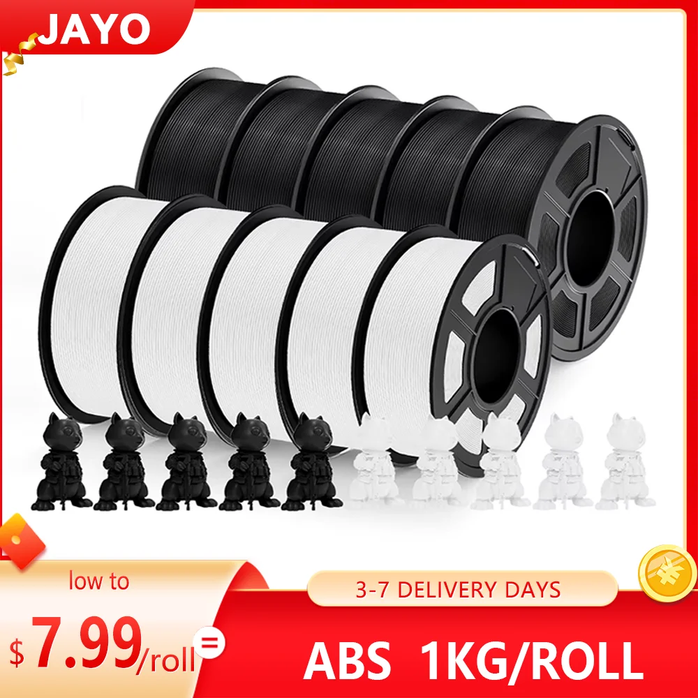 

JAYO 3D Printer ABS Filament Highly Resistant Durable Heat Resistance Excellent Toughness Compatible with 99% FDM 3D Printers