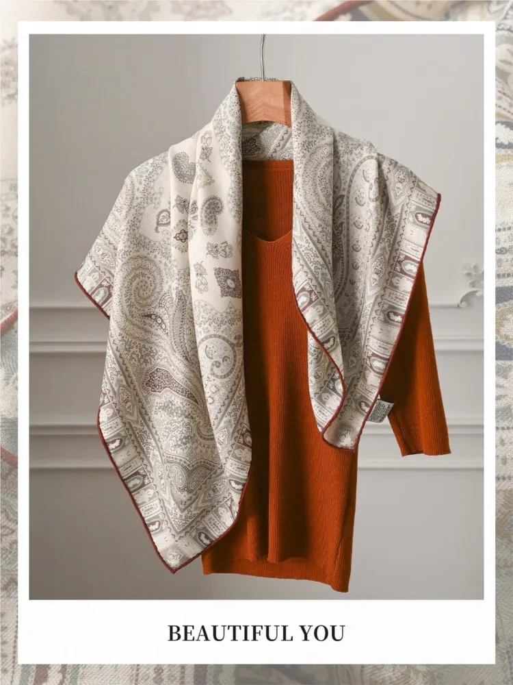 A new style of women's silk scarf made real hair and an air-conditioned room shawl