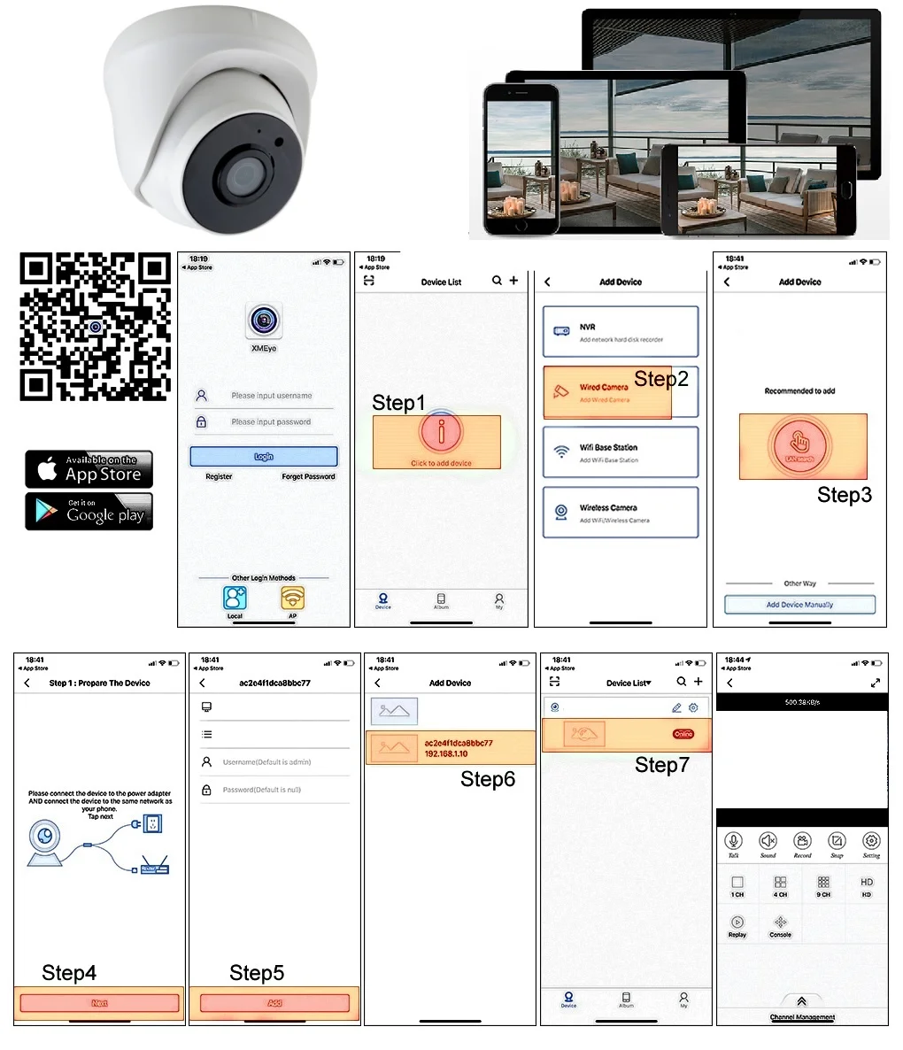 Telecamera IP HD 8MP 5MP Dome Telecamera per visione notturna IR IP con microfono Telecamera di sicurezza di rete Supporto per telecamera IP CCTV-Onvif 3MP