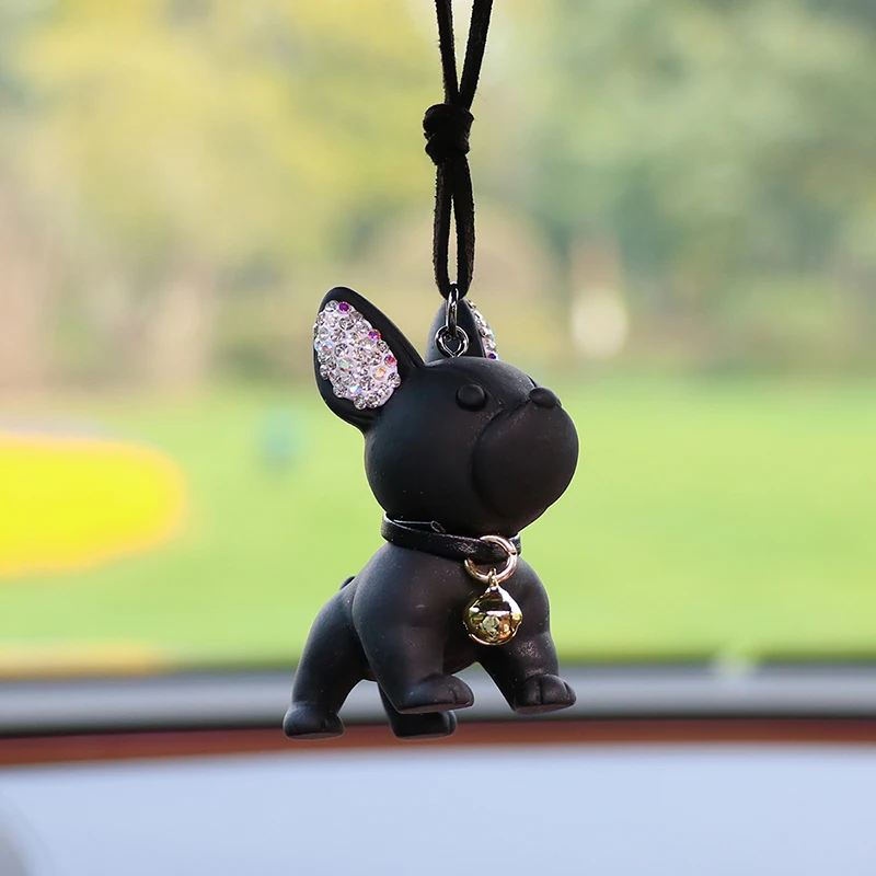 Black resin law dog dog car interior, car rearview mirror, car hanging accessories