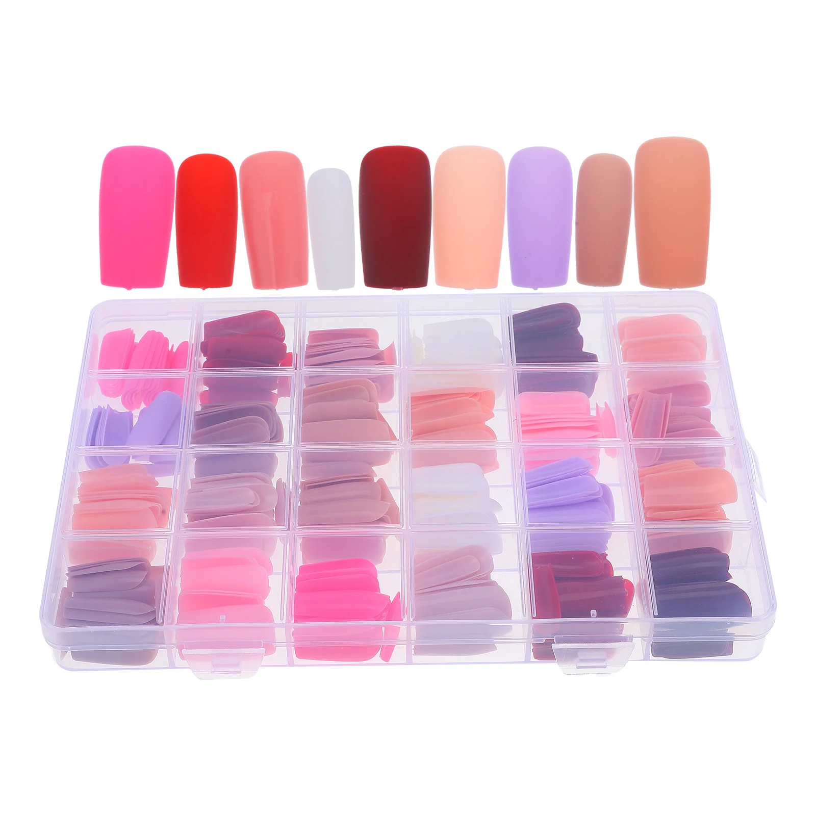 1 صندوق ضغط الأظافر نصائح الأظافر وهمية مربع الأظافر الاصطناعية عصا على النساء مانيكير الزخرفية الأظافر كاذبة يمكن ارتداؤها #2