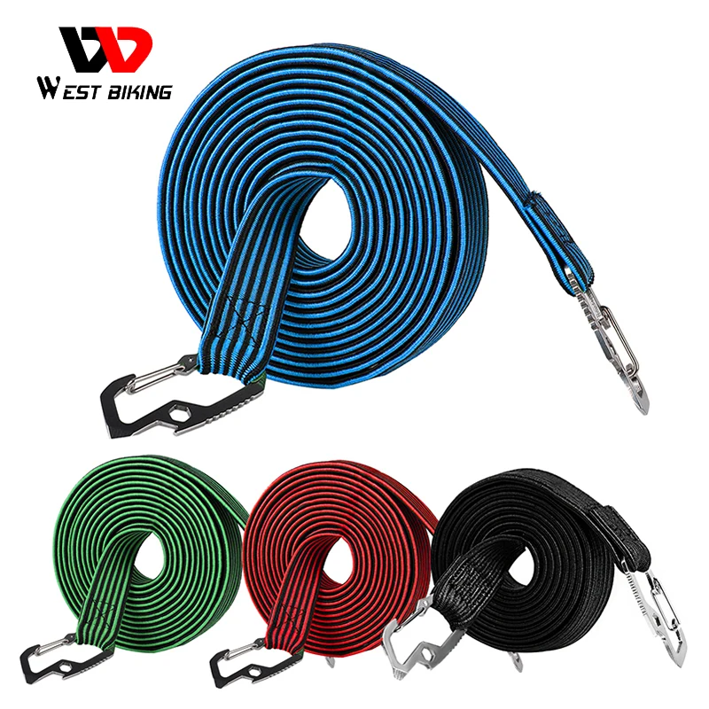 

Bicycle Multifunctional Luggage Strap Elastic Wear-resistant Motorcycle Luggage Metal Buckle Strap Bicycle Accessories 1m/2m/4m