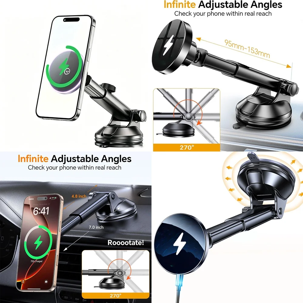Consumer Electronics Trending Product Magnetic Wireless Car Charger Fast Charge Dashboard Phone Holder Electronic Accessories