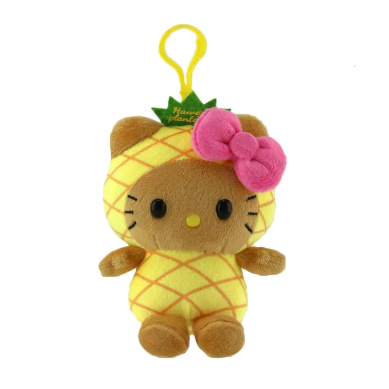 Nieuwe Hawaiiaanse jackfruittuin zwart lederen KT tashanger, Melody Kuromi pluche sleutelhanger