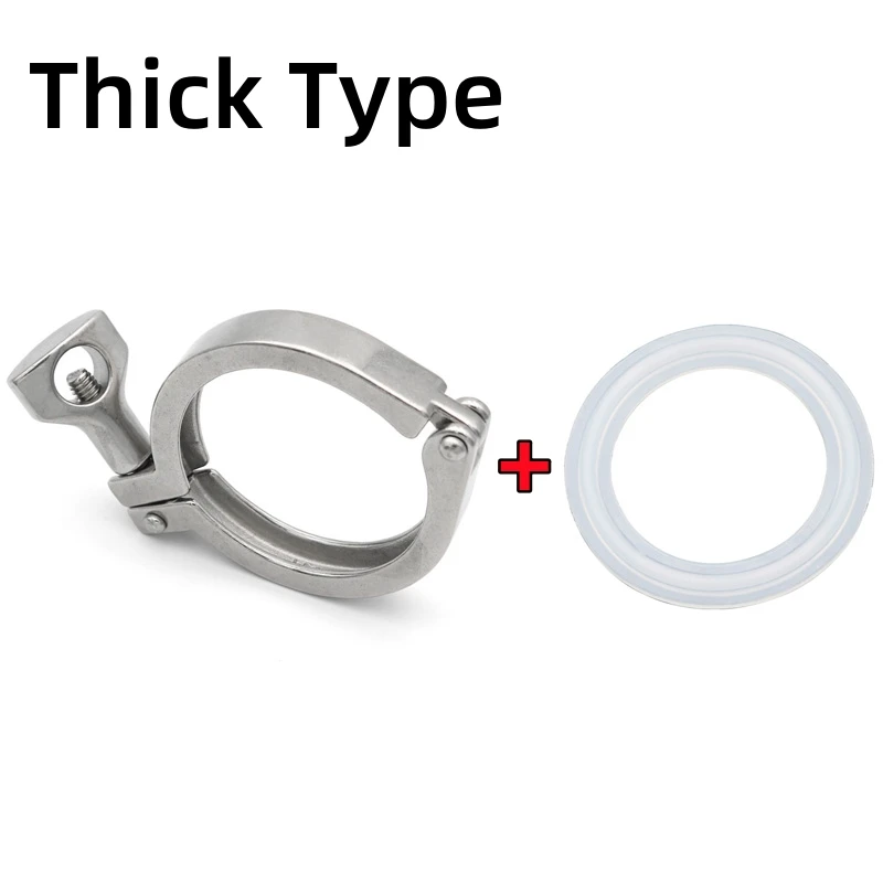 

1Pc Thick Type 1.5" 2" 2.5" 3" 4" Heavy Duty Clamp SS304 Stainless Steel with Silicone Gasket Tri Clover Pipe Fitting Homebrew