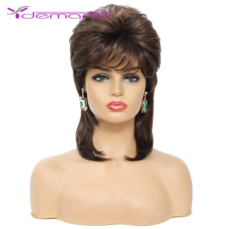 Y Demand Highlight Brown Blonde Short Bob Wig Pixie Cut Wig Synthetic Hair Wigs With Side Bangs Wigs for Black Women Full Wig