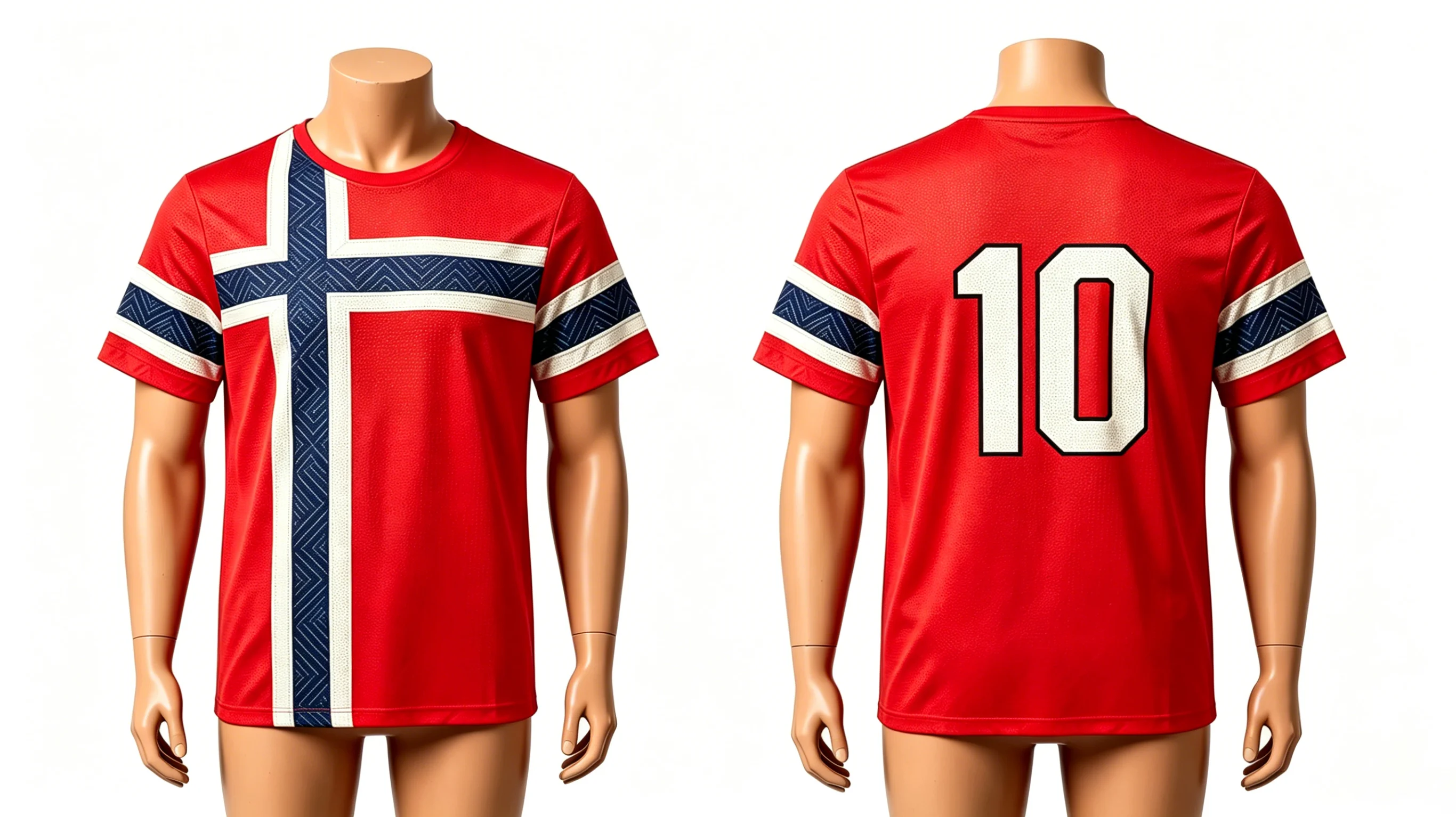 2026 Norwegian Flag 3D Embroidery Men's and Women's Universal Children's T-Shirt Breathable Quick-Drying Casual Sports Style