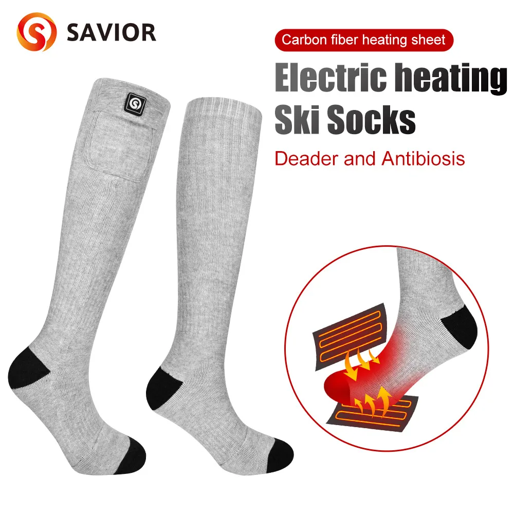 Electric Heated Socks 3 Level Temperature Electric Heating Socks Cold-Proof Warm Winter Socks Washable for Outdoor Skiing Hiking