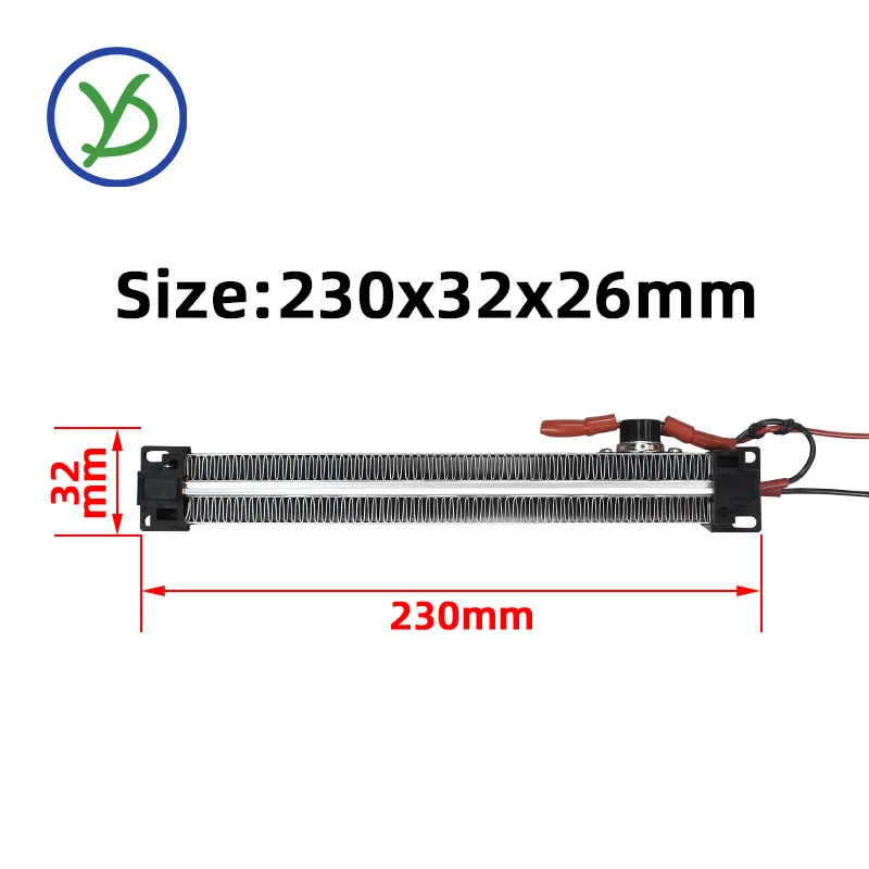 Calentador de aire de cerámica PTC termostático aislado, 220V, 500W, CA/CC, piezas de incubadora, elemento calefactor, calentador eléctrico 186A1