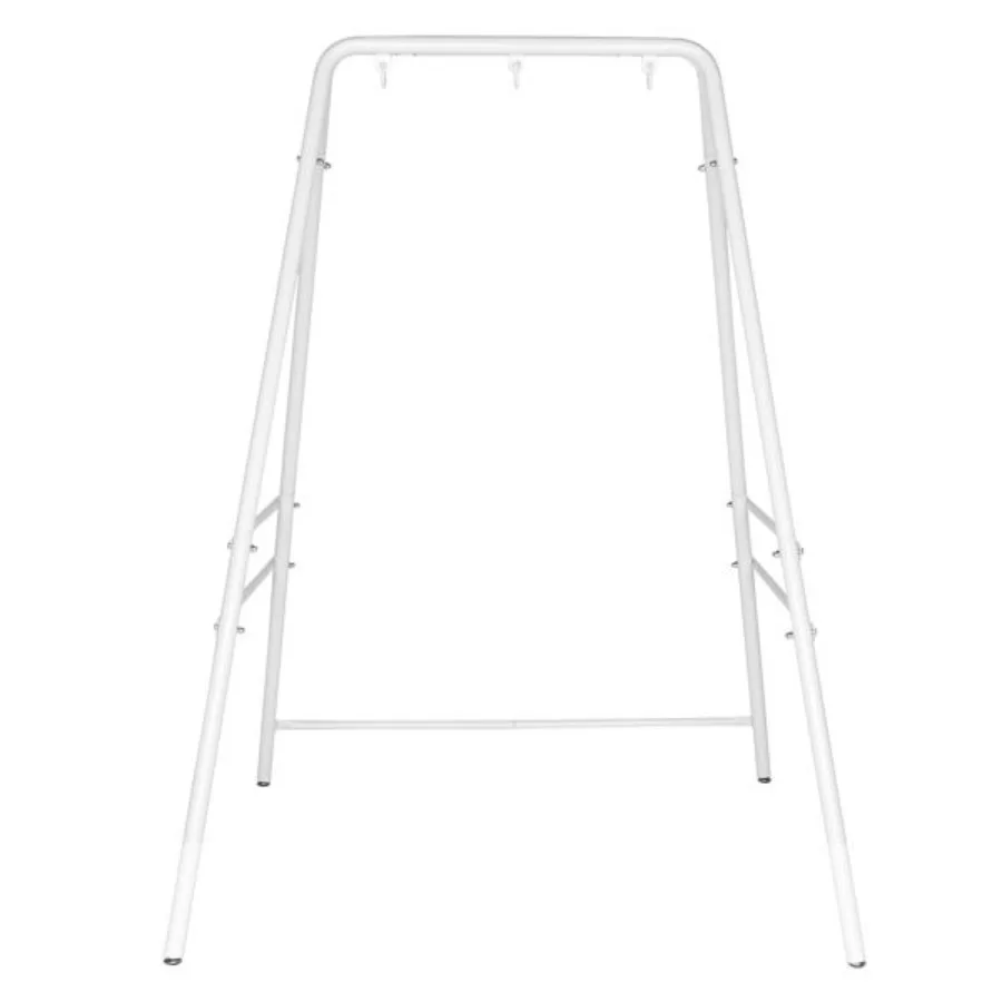 

133*137*180cm Wrought Iron FourLegged Standing 200kg Three Rings Hanging Chair Frame White