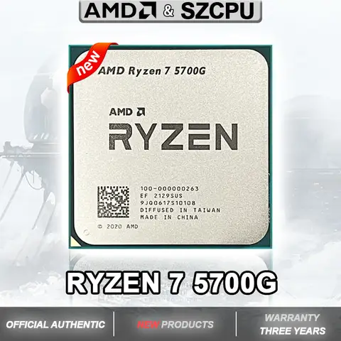 AMD R7 5700G Ryzen 7 5700G New 3.8GHz Eight-Core 16-Thread 65W CPU  L3=16M 100-000000263 Socket AM4