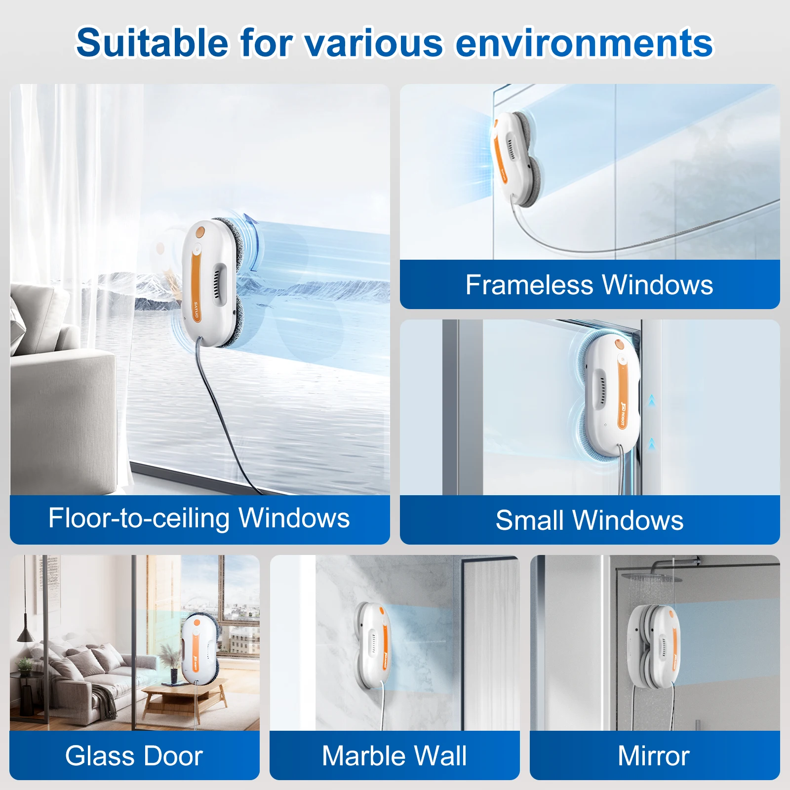 Ultra Low Noise Multifunctional Smart Window Cleaning Robot Household Villa Automatic Glass Cleaning Equipment