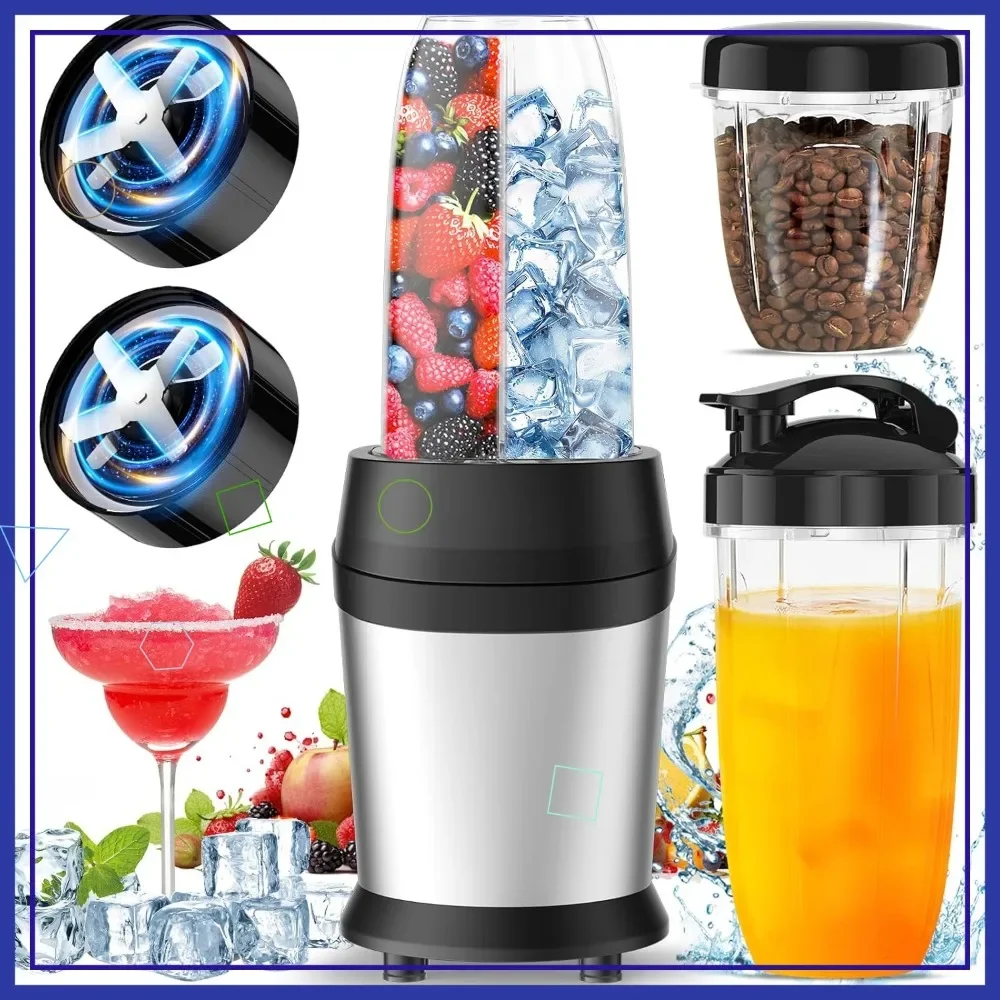 

12-Piece Personal Blender 25,000 RPM with 3 Portable Cups for Smoothies, Ice Crushing & Frozen Drinks