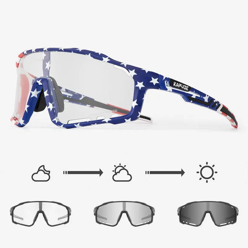 NONE Photochrome 2025, Radfahren Brille Männer Frauen Sport Laufsport Angeln Brillen MTB Rennrad Verfärbung Brille Fahrrad Sonnenbrille 7