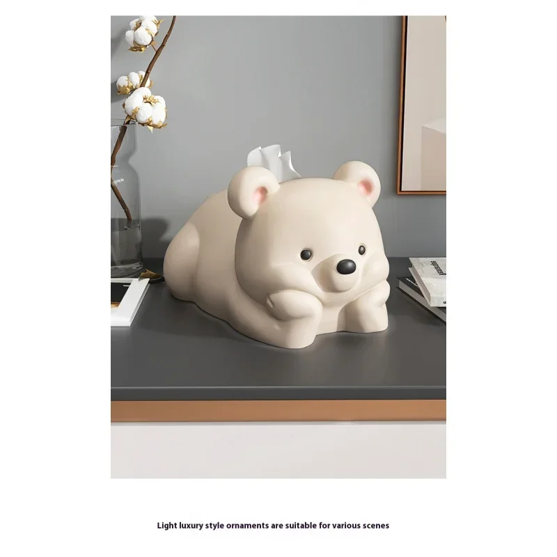 

Tissue Box Living Room Coffee Table Paper Extraction Box Bear Table Decorations Ornaments