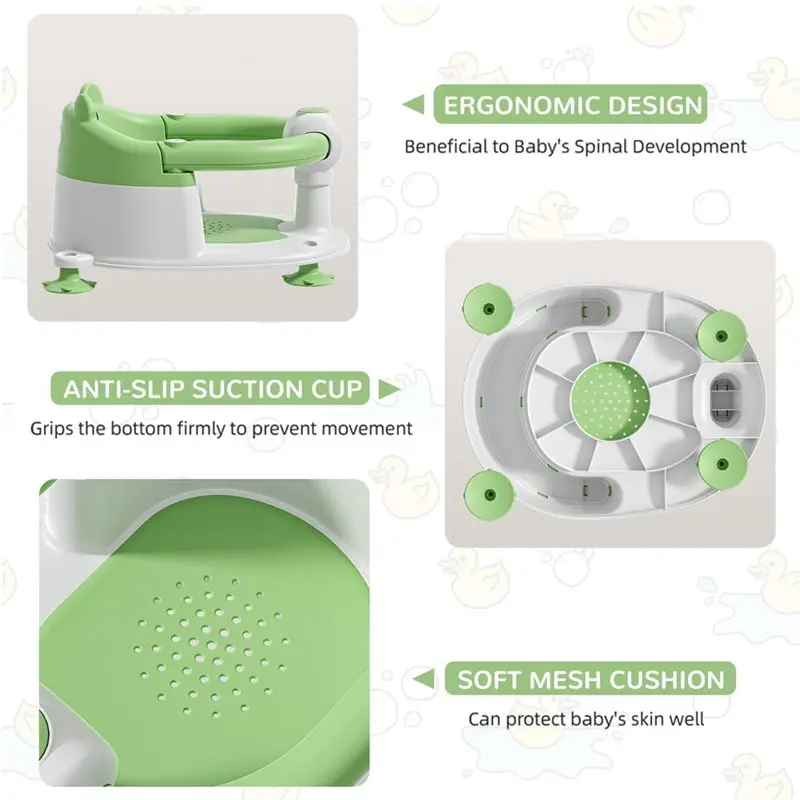 CYGJ-For Babies 6 Months& Up, Baby Bath Seat Non-Slip With 4 Suction Cups& Soft Cushion, For Toddlers In For Shower