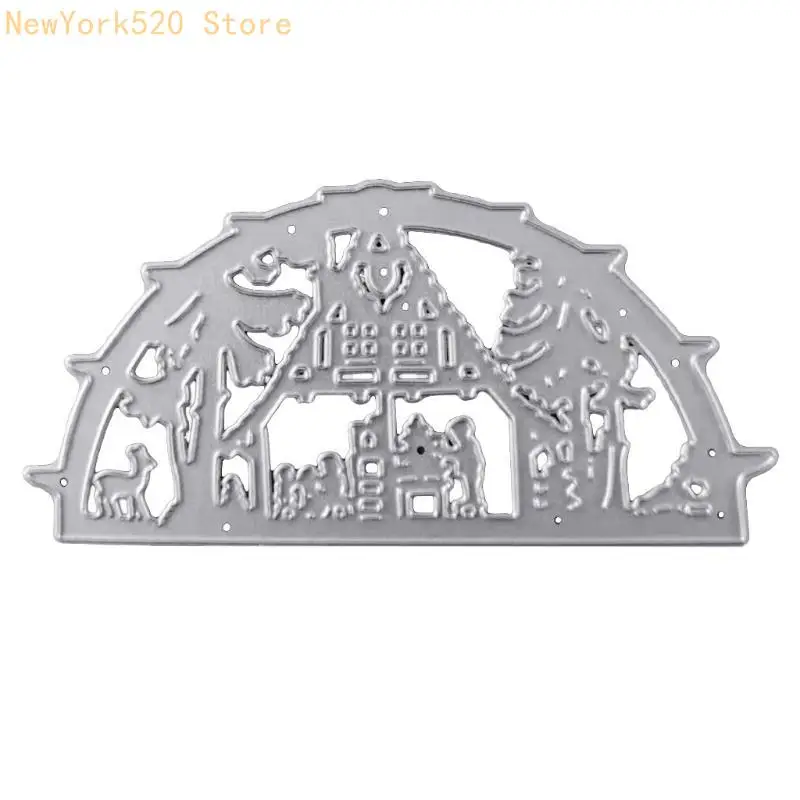 Christmas House Metal Cutting Dies Stencil DIY Scrapbooking Album Paper Card Template Mold Embossing Decoration N84C