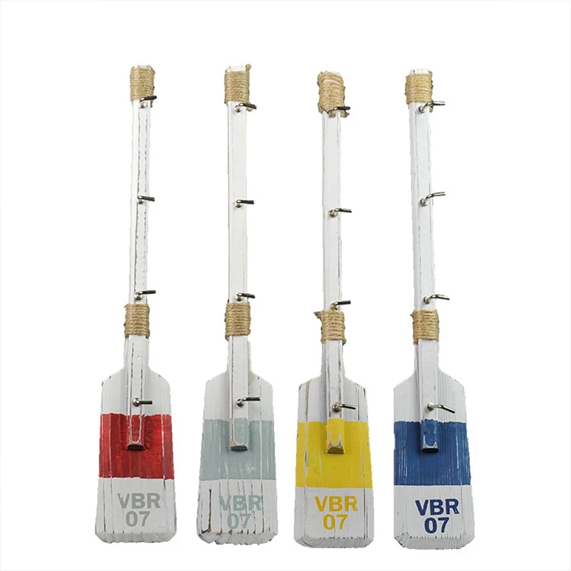 BVBV 1Pc 40cm 해상 나무 노 벽 장식 후크 패들 장식 코트 후크 랙 지중해 골동품 홈 장식