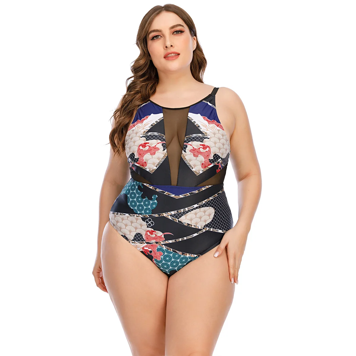 2024 new plus size belly lift hip one-piece body shaping swimsuit women's bikini women's swimsuit