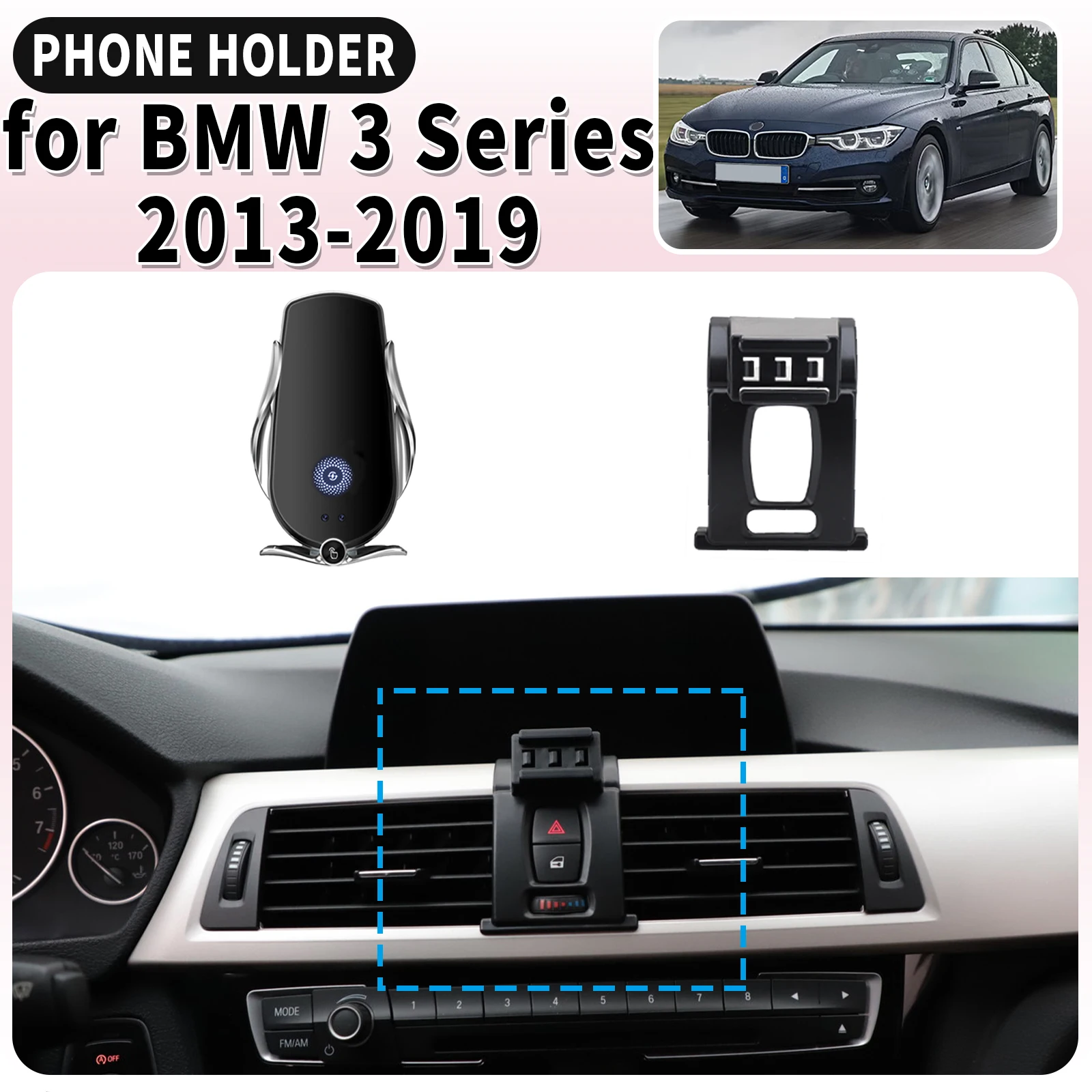 

fit for BMW 3 Series 2013 2014 2015-2019 ​​Screen Base Mount Phone Holder Dedicated Clip-On Navigation Bracket Car​​ accessoires