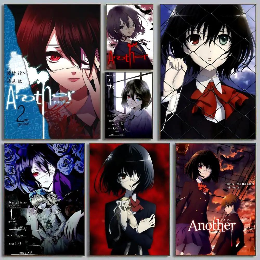 Hot Anime A-Another Misaki Mei Poster Self Adhesive Wall Art Decor for Bedroom Living Room Office Home Decor Gift