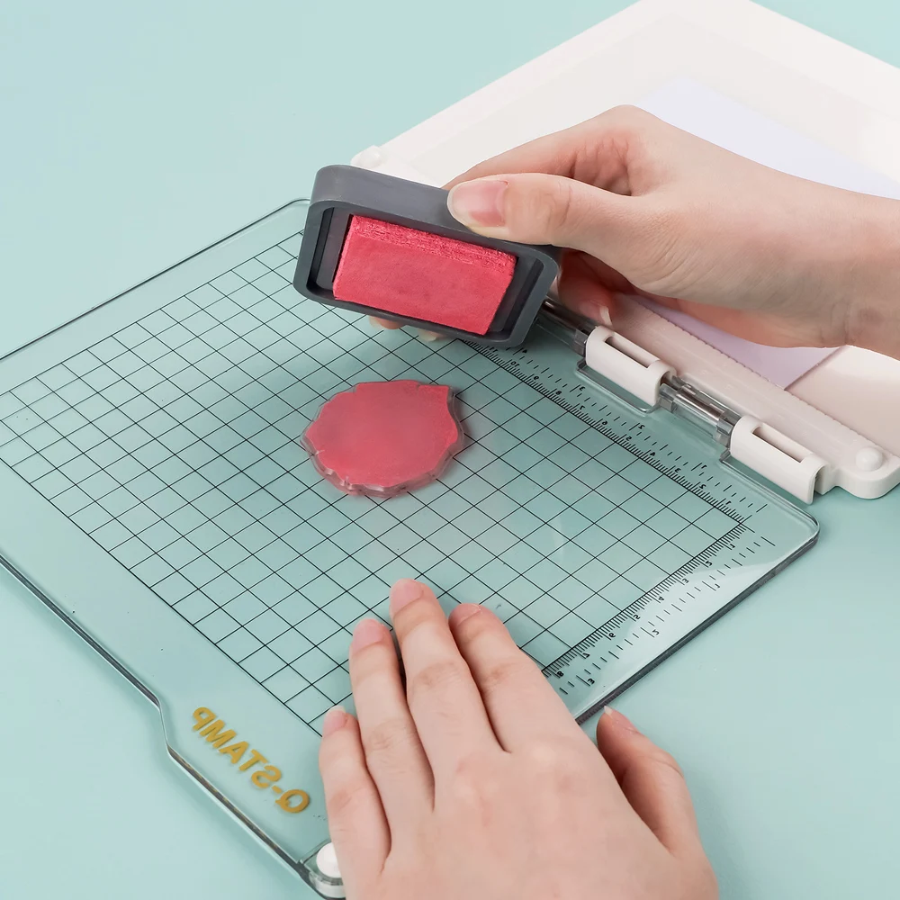 Stamp Platform/Easy Stamping Press/Stamp Platform with Grip Mat for Stamp Positioning Tool Ink Blending Decor Paper Card Craft