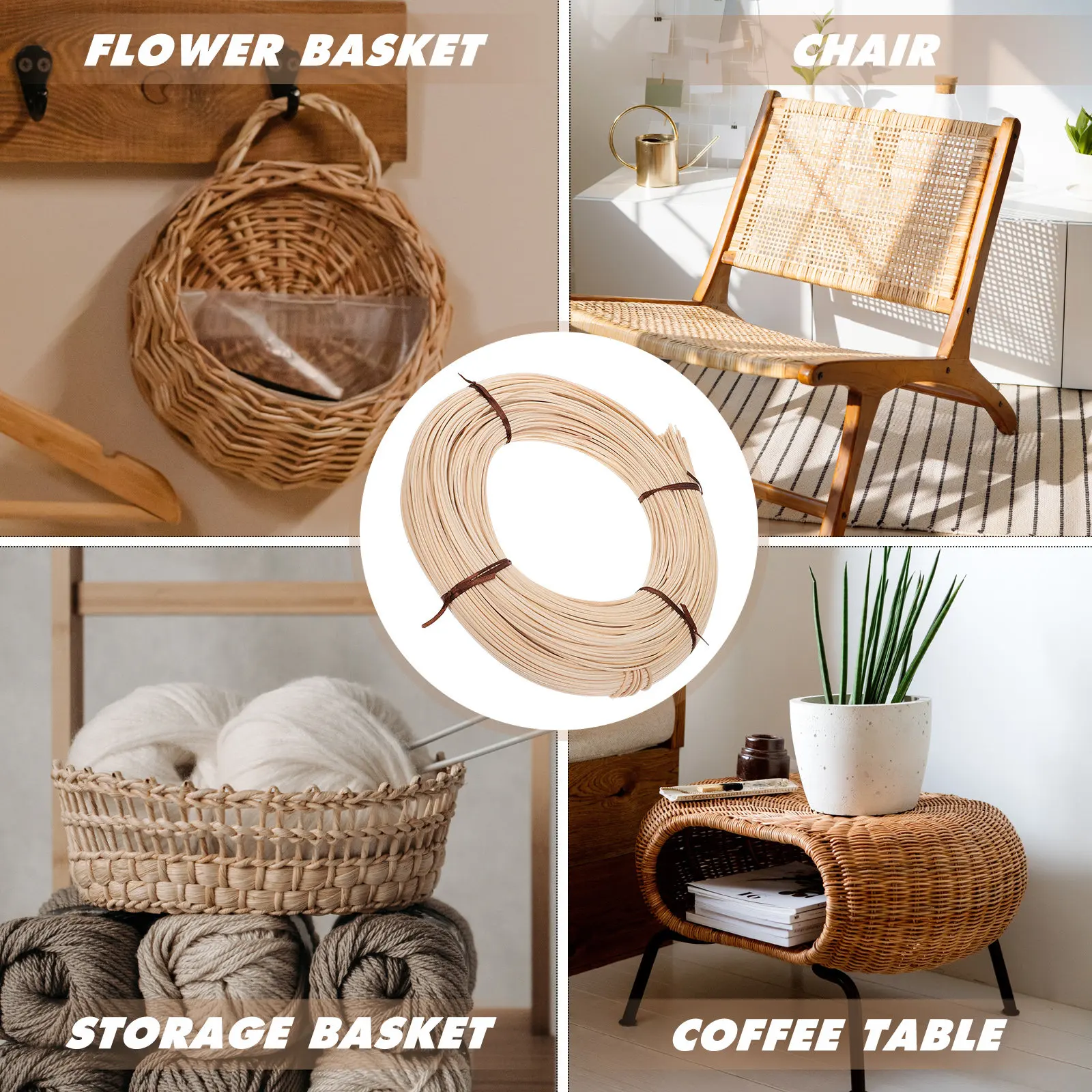 

1 Roll Exquisite Rattan Weaving Kit for DIY Furniture Restoration Wicker Chair Basket Craft Material Multipurpose Repair
