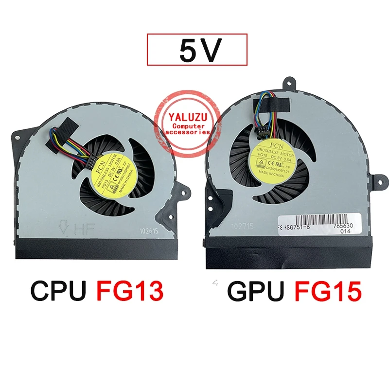 

New Laptop CPU GPU Cooling Fan For ASUS G751 G751J G751JT G751JL G751JM G751JY G751JZ G751M GTX860M 5V