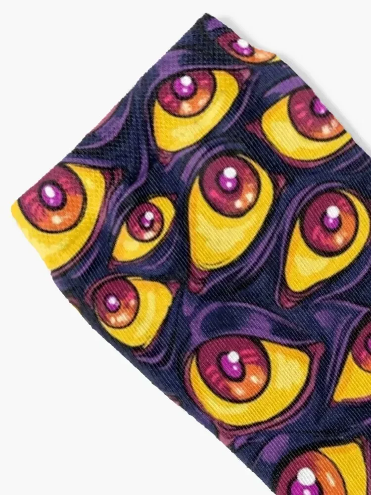 Wall of Eyes in Dark Purple Socks gifts snow luxe Stockings Socks Woman Men's