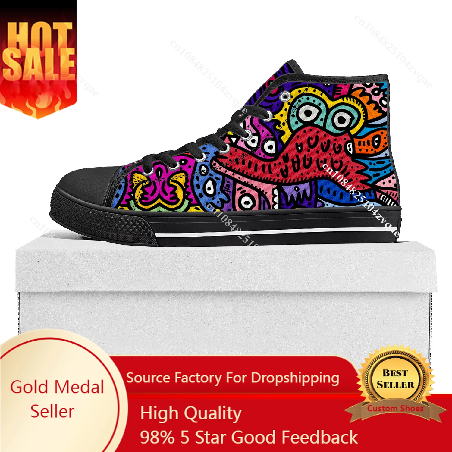 

Graffiti Monsters Street Art High Top High Quality Sneakers Mens Womens Teenager Canvas Sneaker Custom Made Shoe Couple Shoes