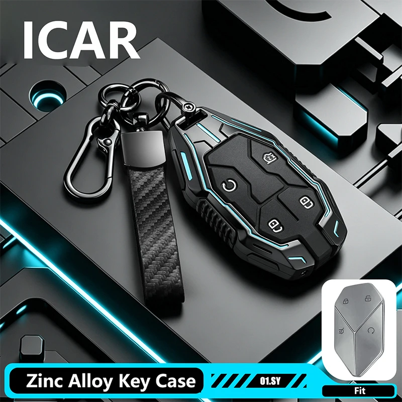 Zinc Alloy Mecha Style for BYD Equation Leopard 5 8 Ti3 7 Car Key Cover Case Remote Key Holder Protector Keychain Accessories