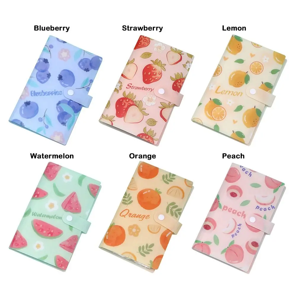Transparent PVC 120 Slots Card Album 120 Slots Fruit Design Photo Card Album 3 Inch Size Postcard Holder 3 Inch Storage Album