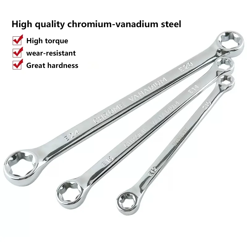 1Pcs hexagon box wrench Box Ring Wrench Spanner E-type Tools E6-E8-E10-E12-E14-E18-E20-E24