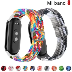 Xiaomi Mi Band 8およびnfc用のシリコンストラップ,Xiaomi Mi Band 8用の調整可能なナイロン時計ストラップ