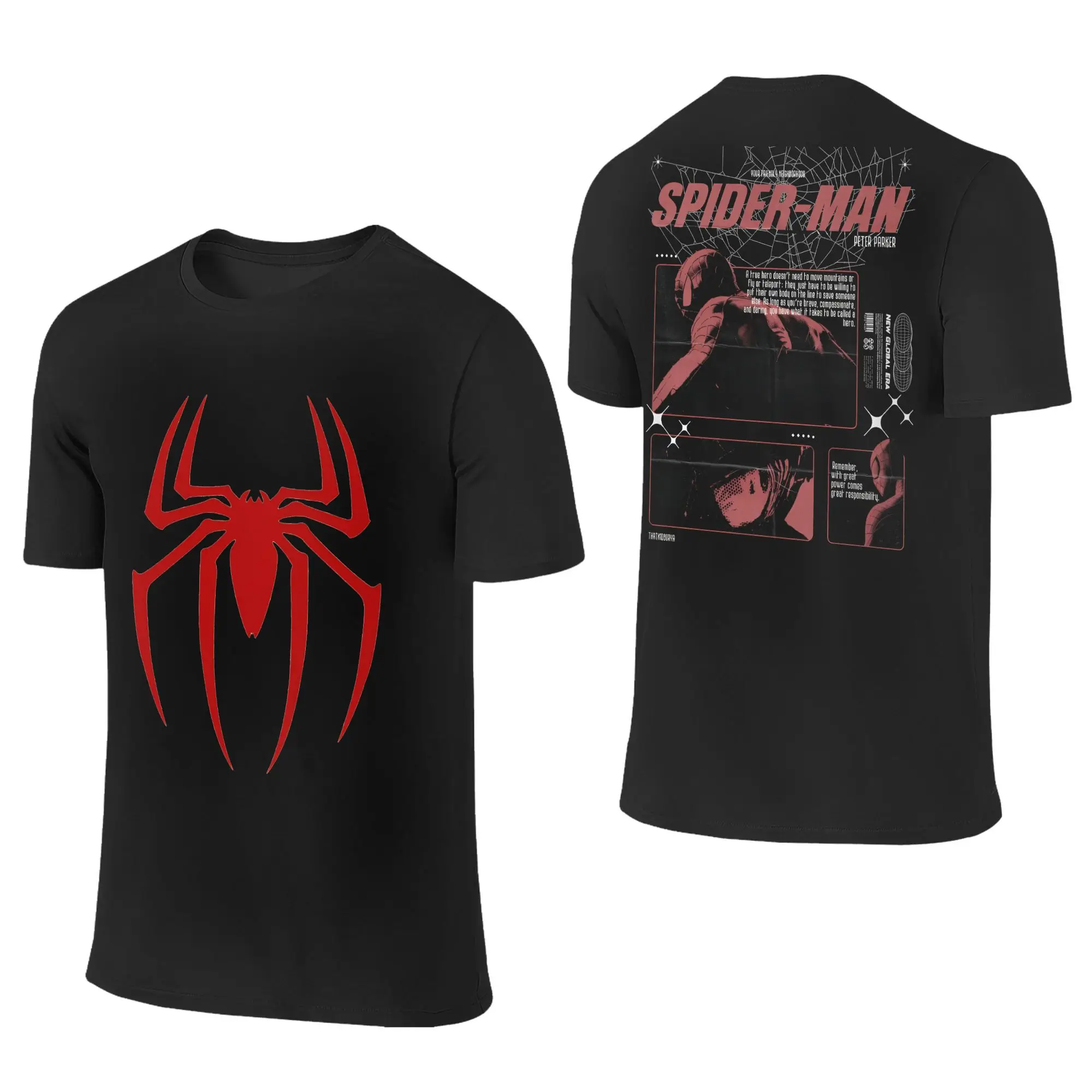 

Spider Man T Shirt Comic Cartoon Cool Leisure T Shirts Short Sleeve Funny Tshirt Summer 100 Cotton Breathable Plus Size Clothing