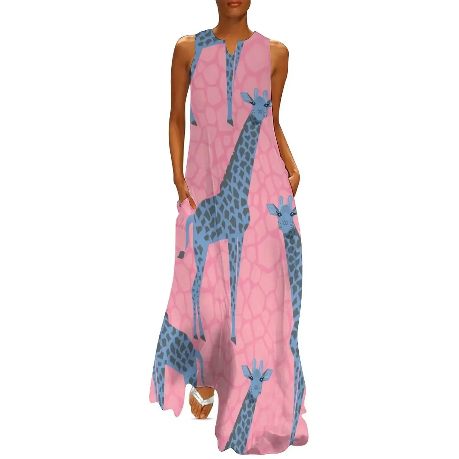 

Blue giraffe Long Dress summer dress prom dress Women's clothing dresses ladies 2025 summer