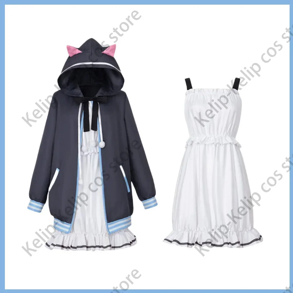 Anime Game Hamidashi Creative Nishiki Asumi Cosplay Costume Hooded Coat White Dress Woman Lovely Kawaii Halloween Party Suit