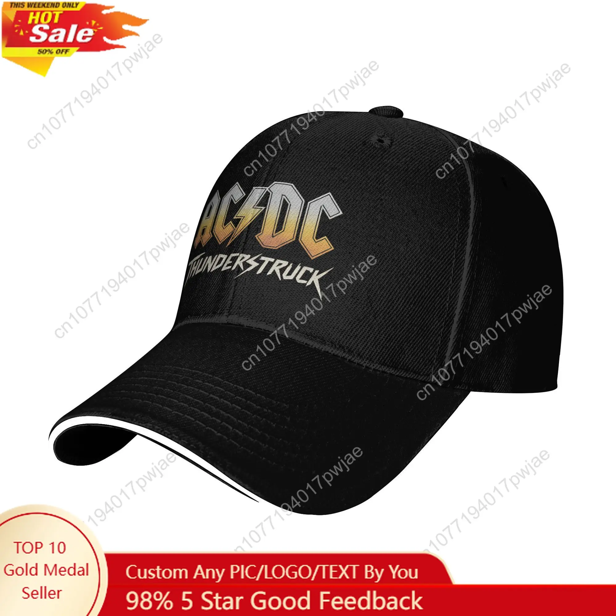 Lente Casual Baseball Cap THUNDERSTRUCK AC-DC Tennis Skate Trucker Hoed Voor Unisex Mannen Hoge Kwaliteit Rock Band y2k Baseball Caps