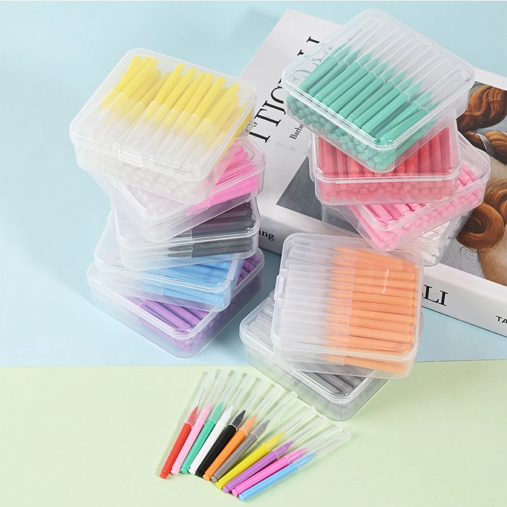 

60pcs I Shape Colorful Brush Picks Orthodontic Correction Tooth Gap Brush Interdental Brush Tooth Braces Cleaning Soft Bristles