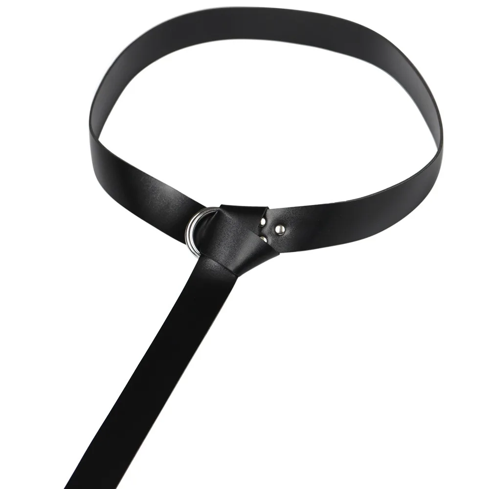 Medieval Celtic Double - Ring Belt - Retro Knight Leather Waistband, Cosplay Prop for Halloween & LARP Events