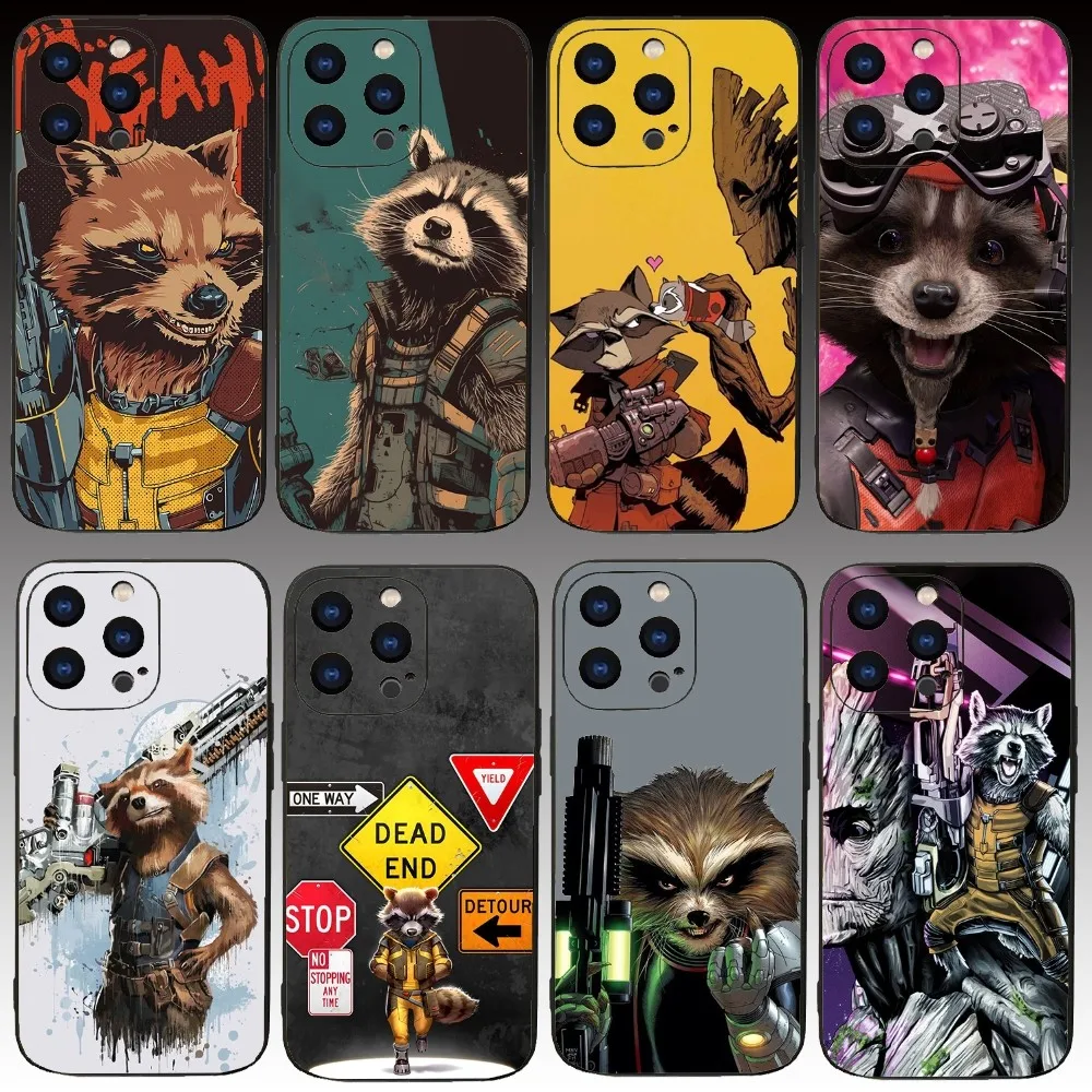 R-Rocket R-Raccoon Phone Case For Iphone 15 11 13 14 Pro Max 7 8 Plus X Xr Xs Max Se2020 12mini Cover Case